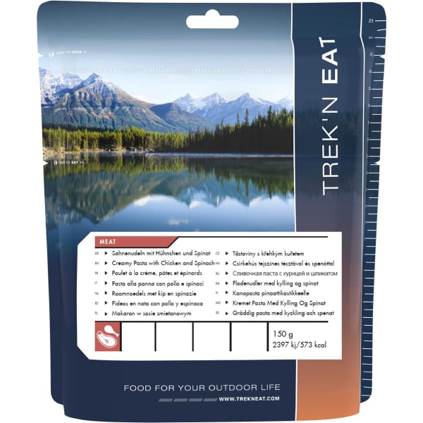 Repas lyophilisé TREK'N EAT POULET CRÈME PÂTES EPINARDS 150G
