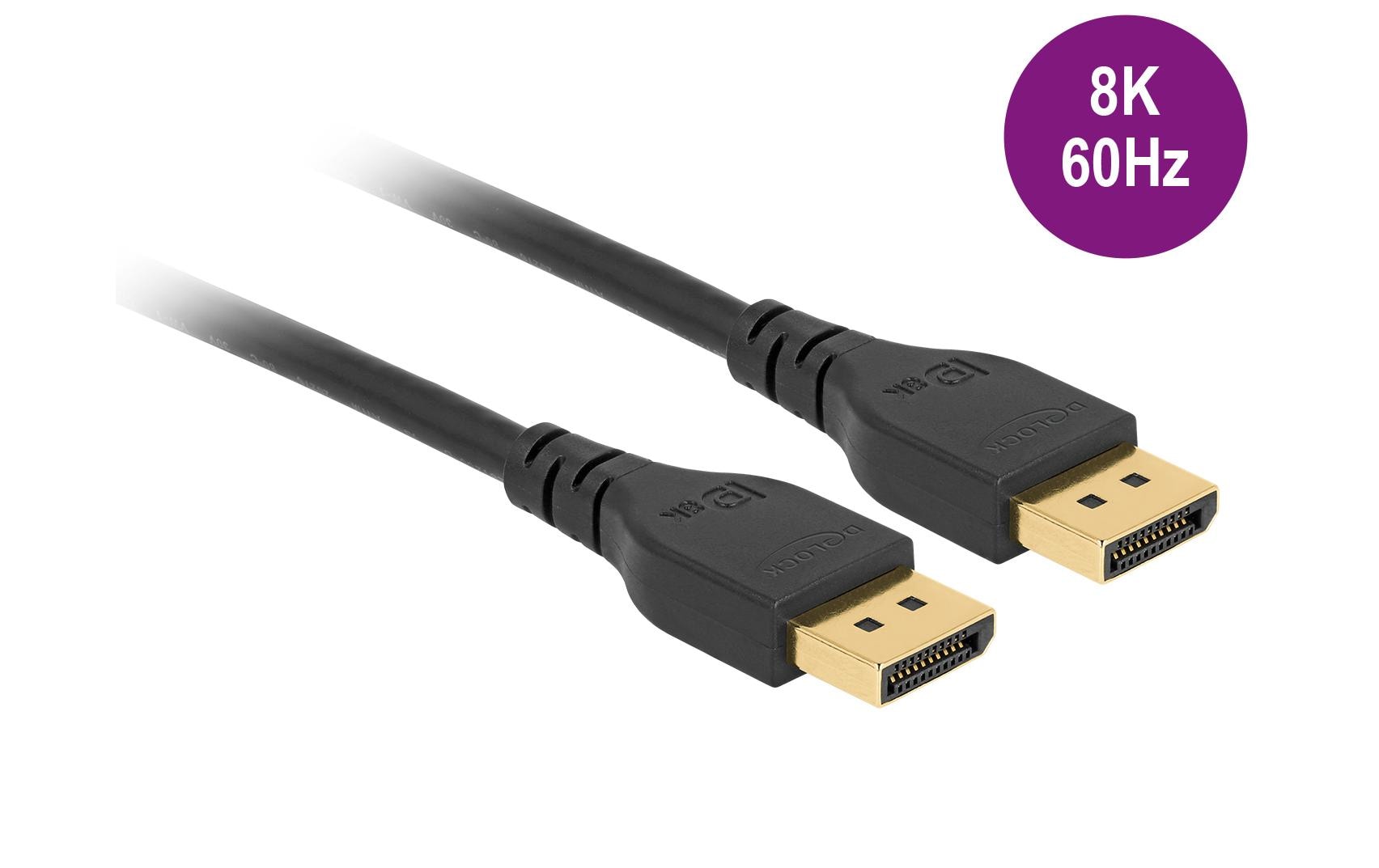 Kabel DisplayPort, 8K/60Hz ohne Einrastfunktion, 3mDelock DisplayPort Kabel 8K 60 Hz 3 m DP 8K zertifiziert ohne Einrastfunktion