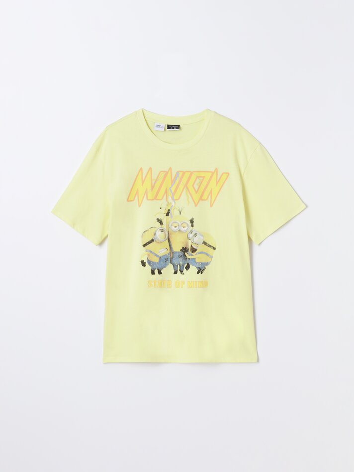 Camiseta maxi estampada dos Minions - UCS LLC - Amarelo Claro