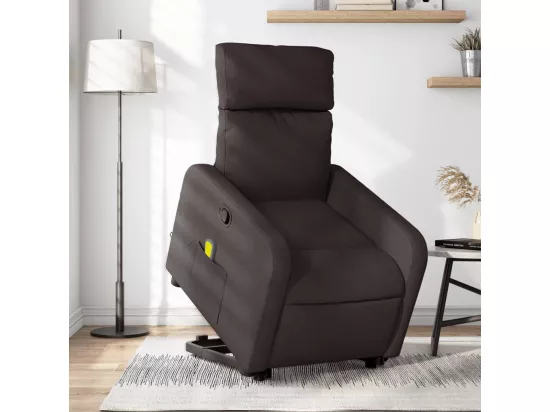 Fauteuil inclinable massant Marron foncé Tissu