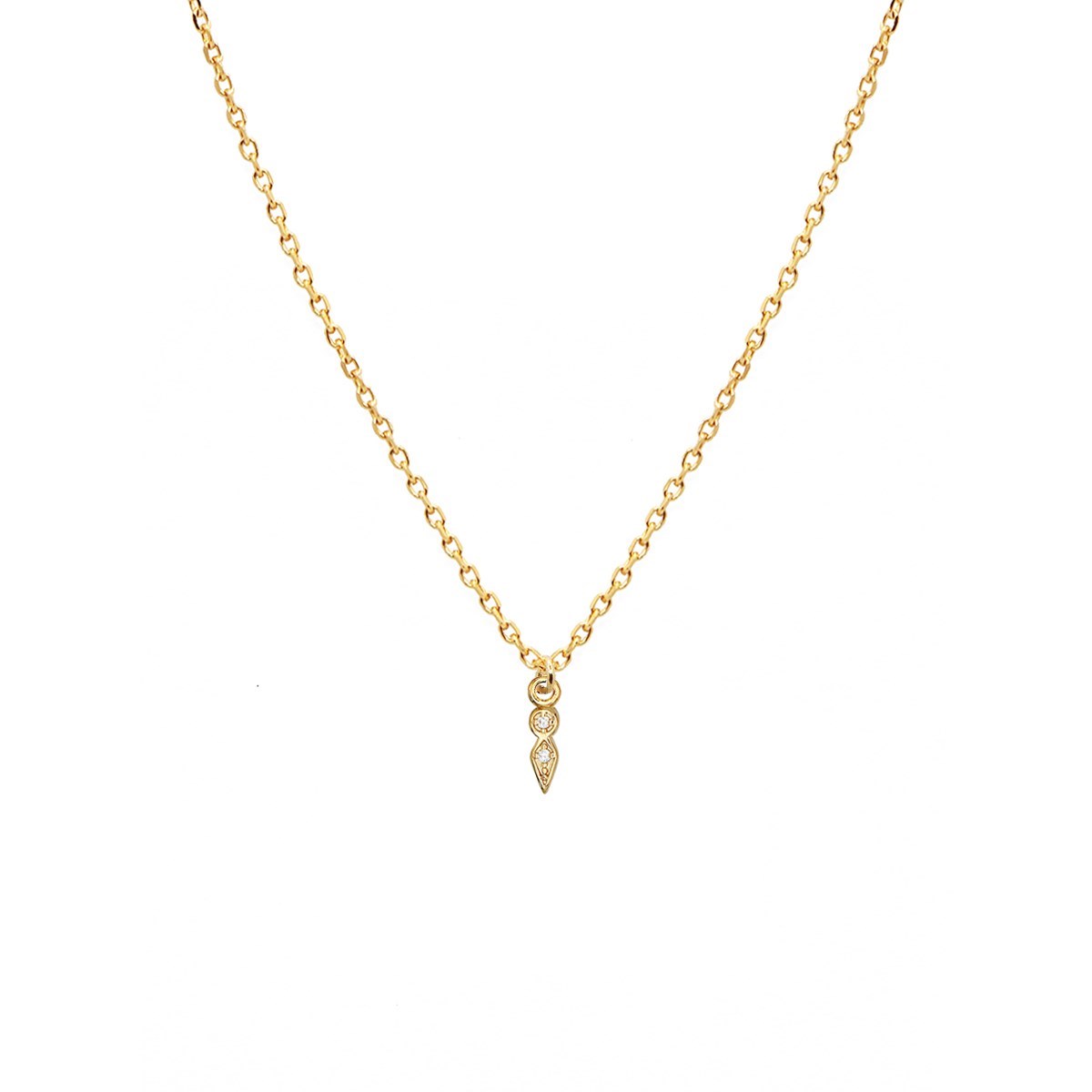 Collier goutte zircons doré à l'or fin 24k LILY