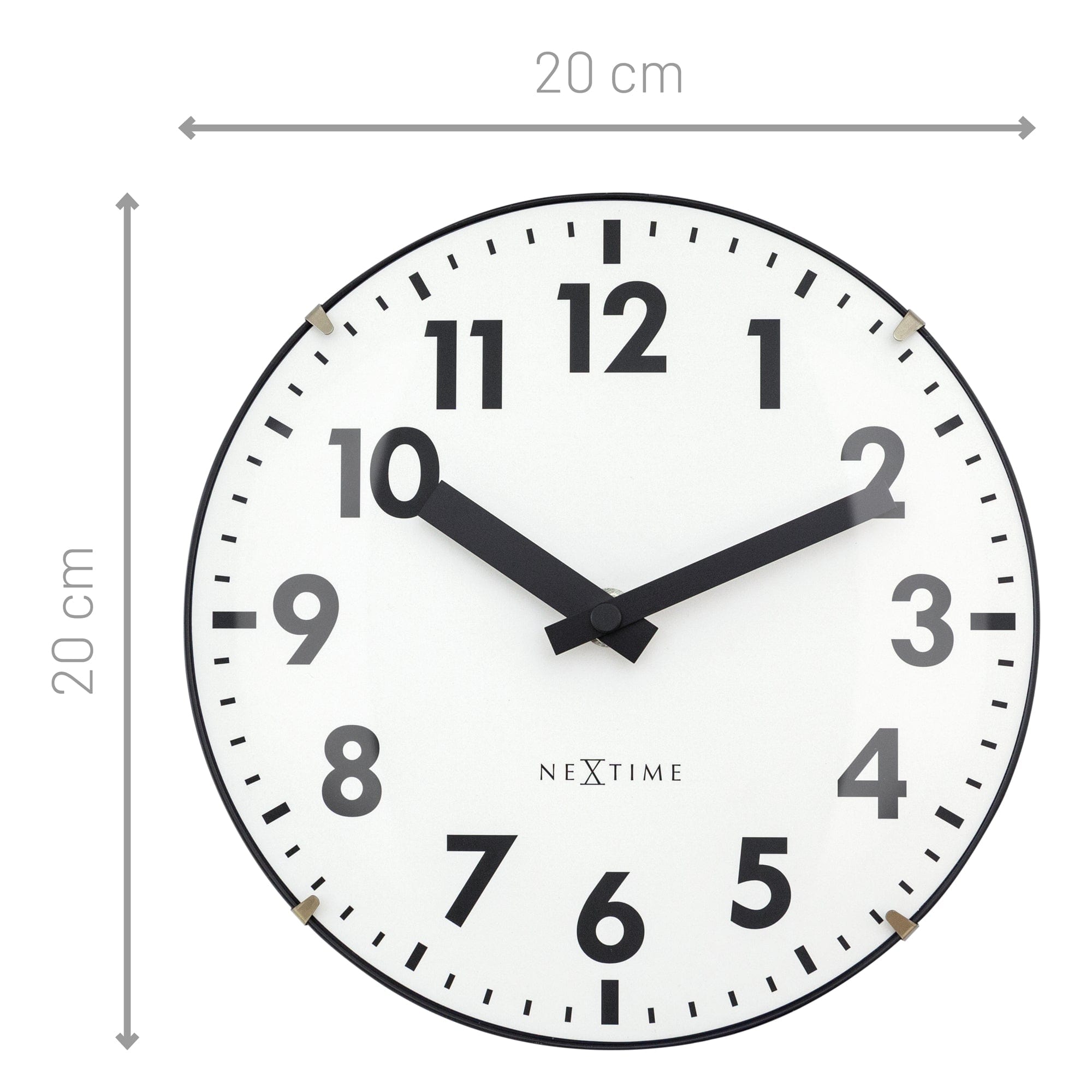 NeXtime - Tafel|Wandklok 20cm-Koepelvormig Glas