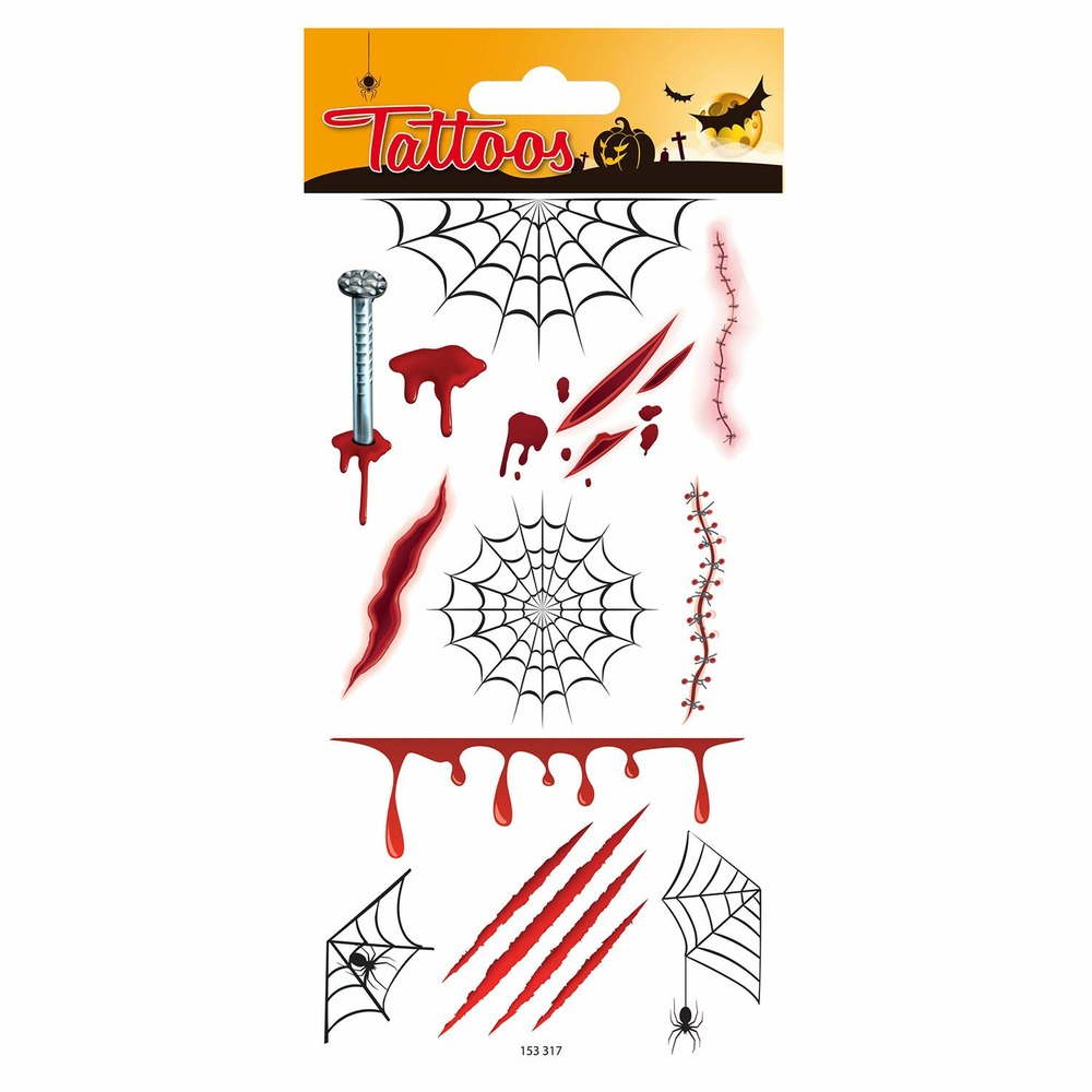 Tatouages temporaires - toiles et cicatrices halloween
