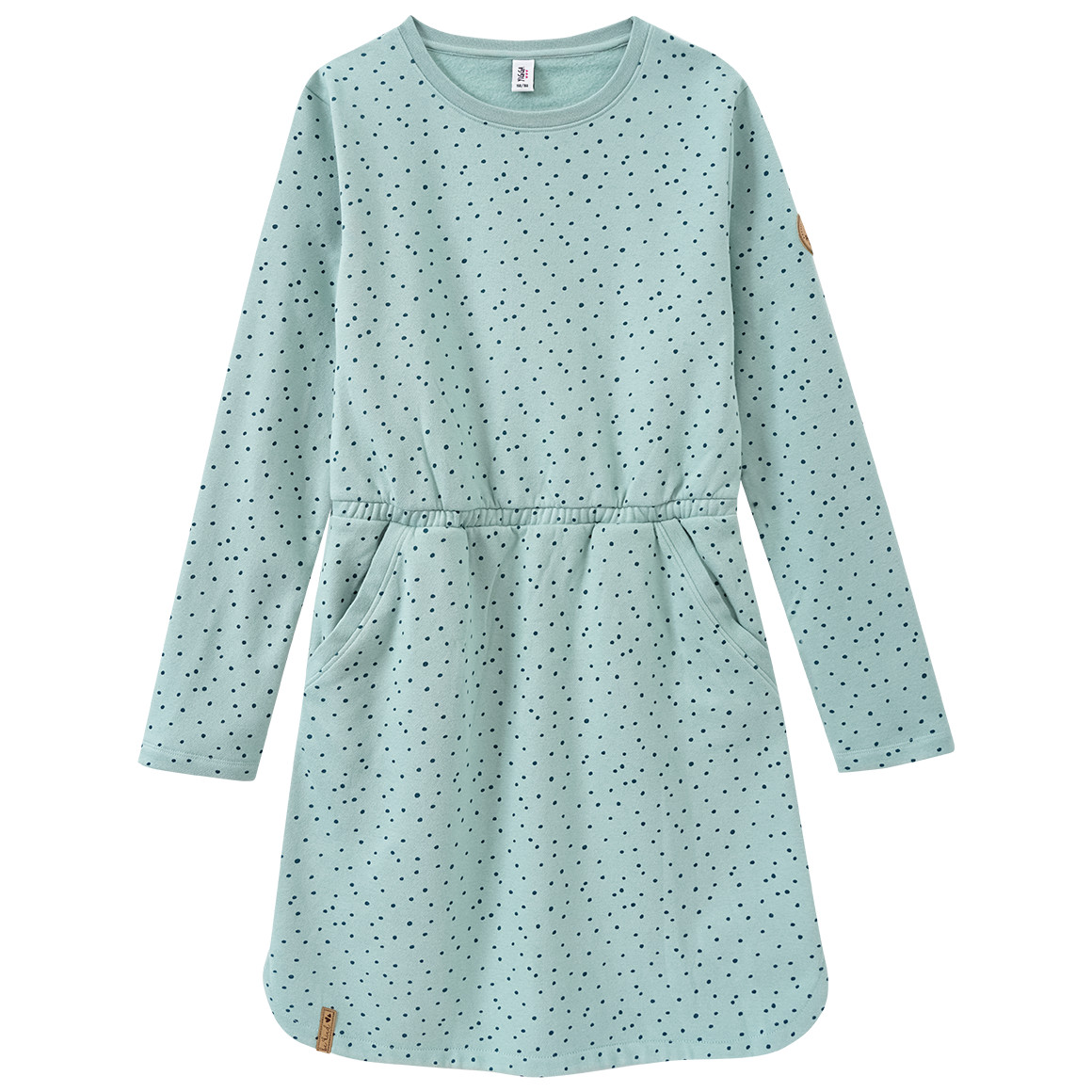 Yigga Mädchen Sweatkleid mit Punkte-Allover schilfgrün