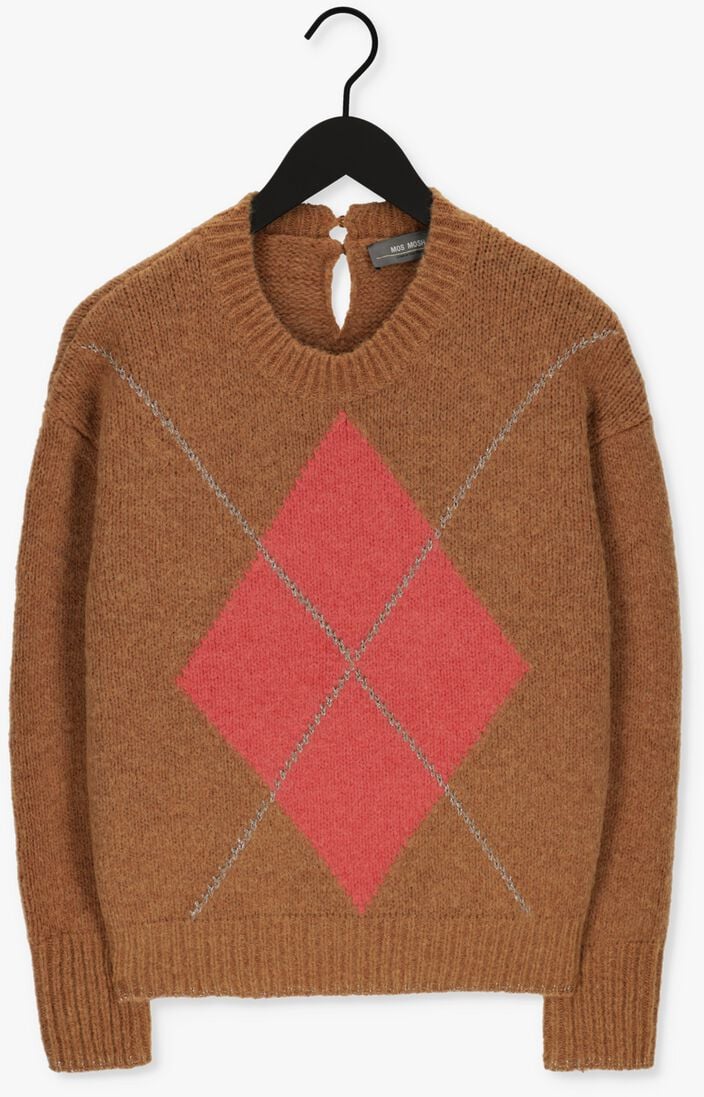 MOS MOSH camel mos mosh trui zoom diamond knit