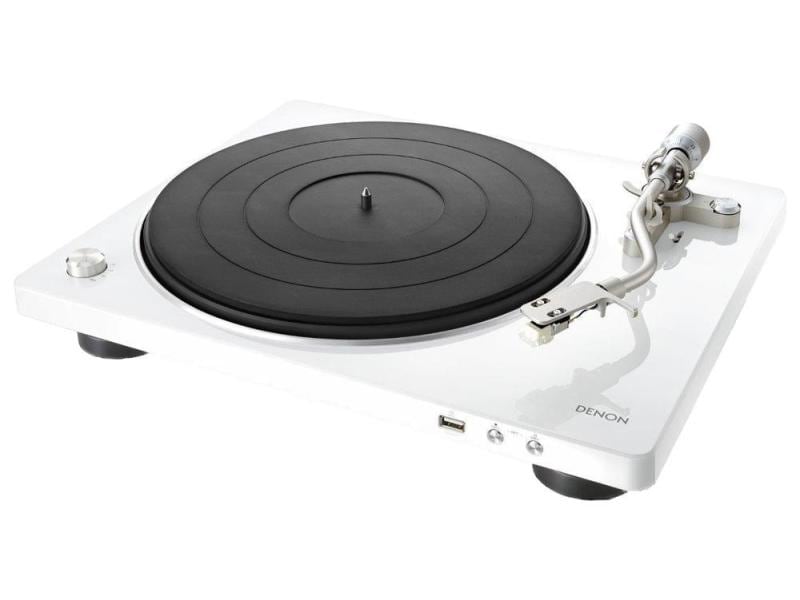 Denon Plattenspieler Denon DP-450USB Weiss Moderner Plattenspieler mit Digitalisierungsmöglichkeit