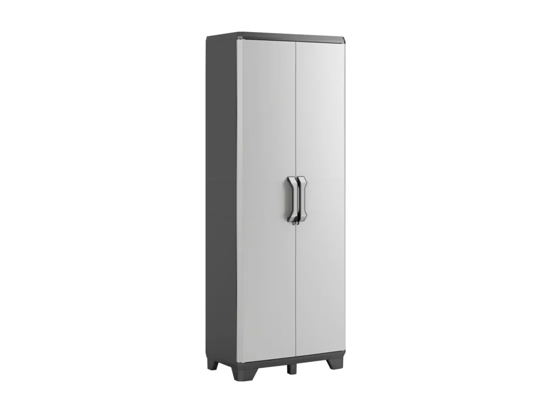 Armoire de rangement avec étagères Gear Noir et gris 182 cm