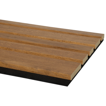 Lattenwand Decowall Acoustic Blend brons eiken, combinatie van verschillende breedtes, 260x30cm, 2 stuks (1.56m2)