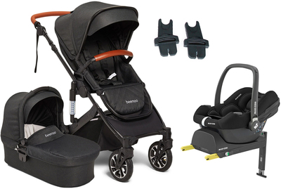 Beemoo Maxi 4 Duovogn inkl. Maxi-Cosi CabrioFix i-Size Babybilstol & Base, Black/Black