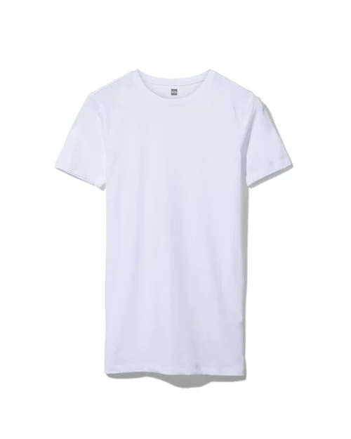 t-shirt homme slim fit col rond - extra long blanc