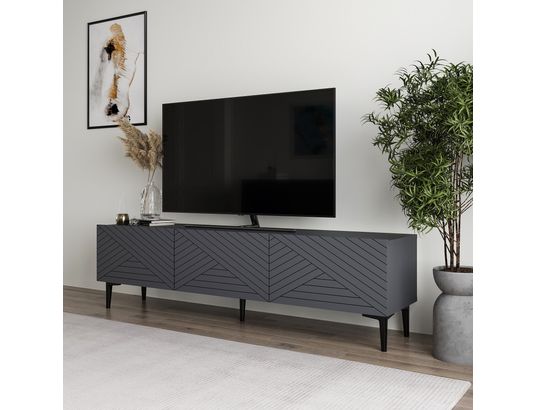 CONCEPT1 - Meuble TV Felix anthracite 160 x 31,4 x h44,1 cm