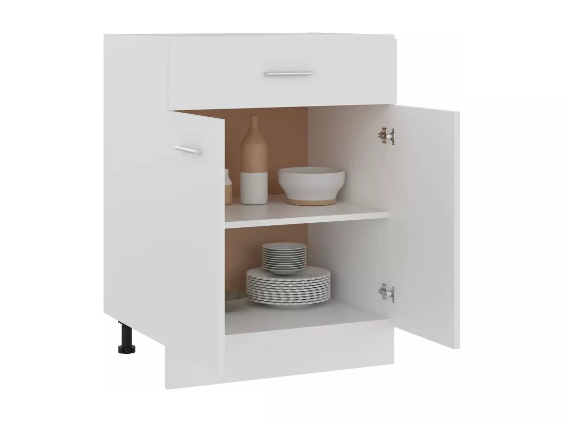 Armoire de plancher à tiroir Blanc 60x46x81,5cm Bois ingénierie
