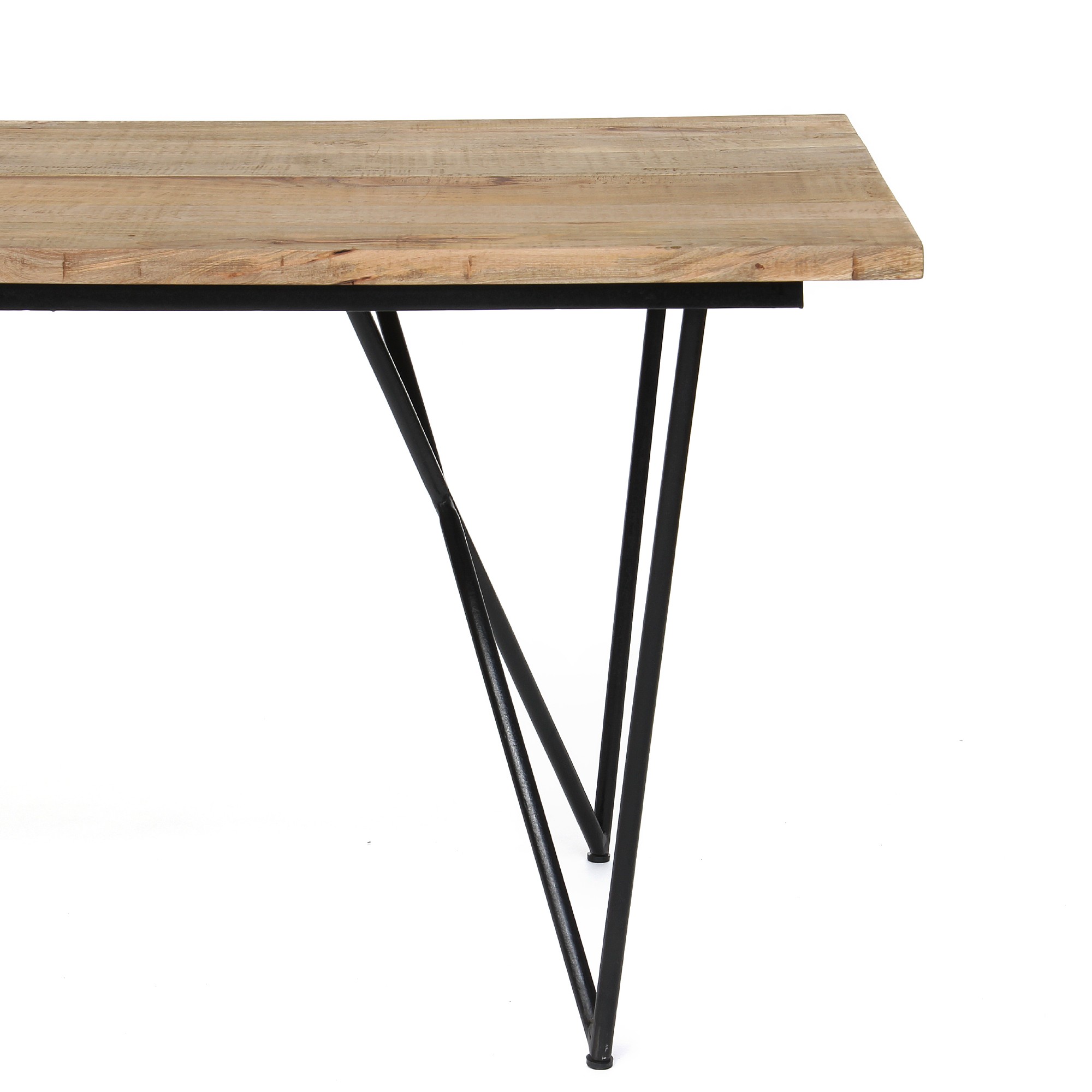 Esstisch 'Brendon', natur, schwarz, B 200 cm, T 90 cm, H 75 cm von fischer's lagerhaus