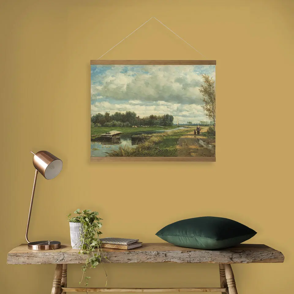 Hangende Poster Linnen Hollands Landschap 60x80cm