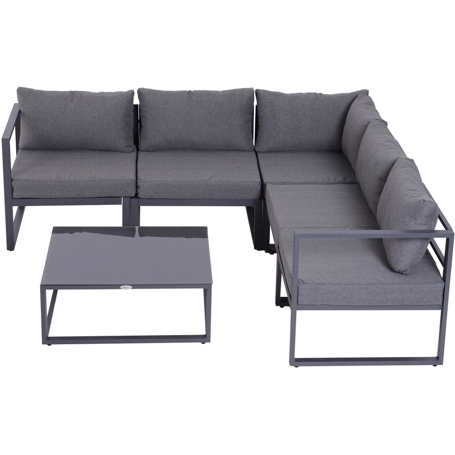 Outsunny Gartensofaset für 4–5 Personen grau