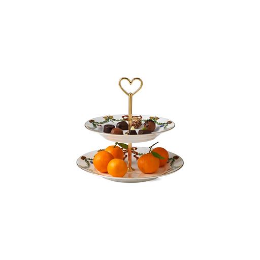 Royal Copenhagen Stjerne Riflet Jul 2-Lags Etagere, Ø25 cm