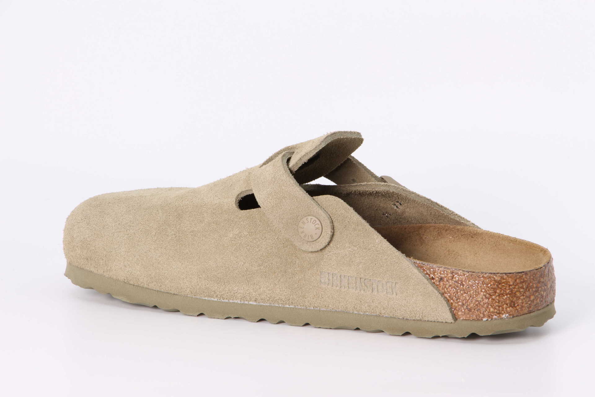 Birkenstock Boston Suede schmal faded khaki