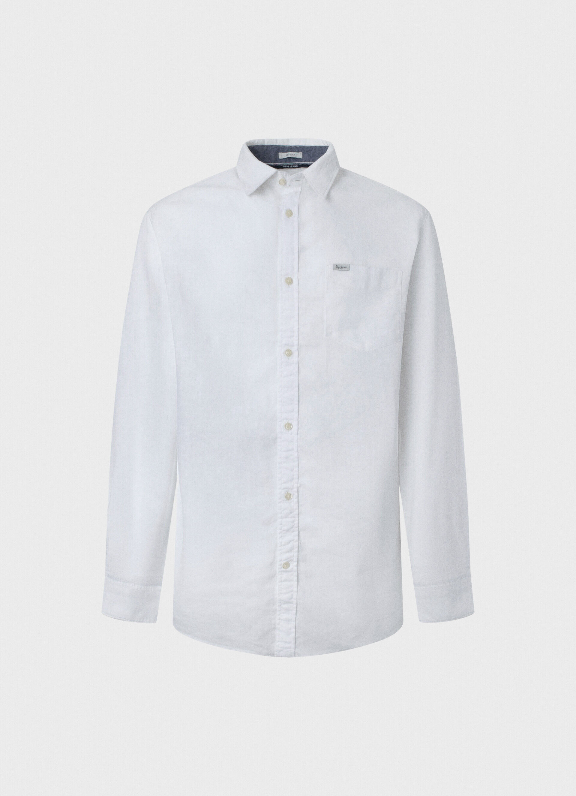 Camisa de linho de manga comprida Parker - branca