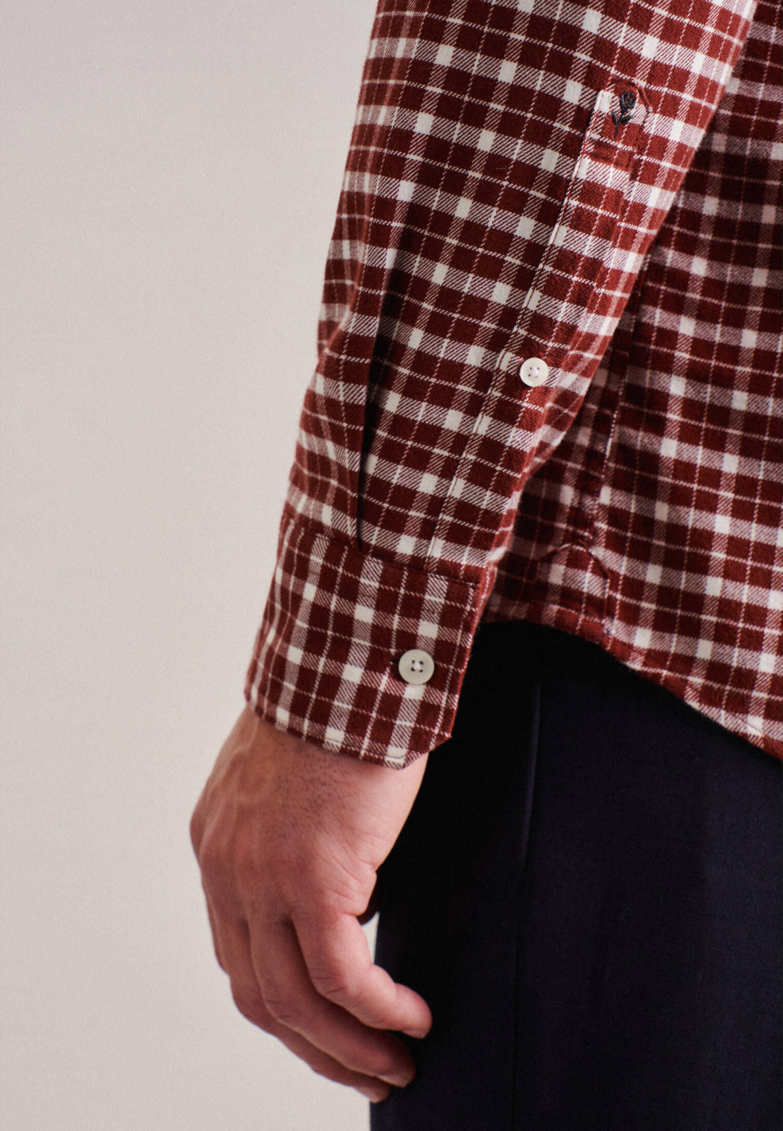 Seidensticker| Herren Casual Hemd Schwarze Rose