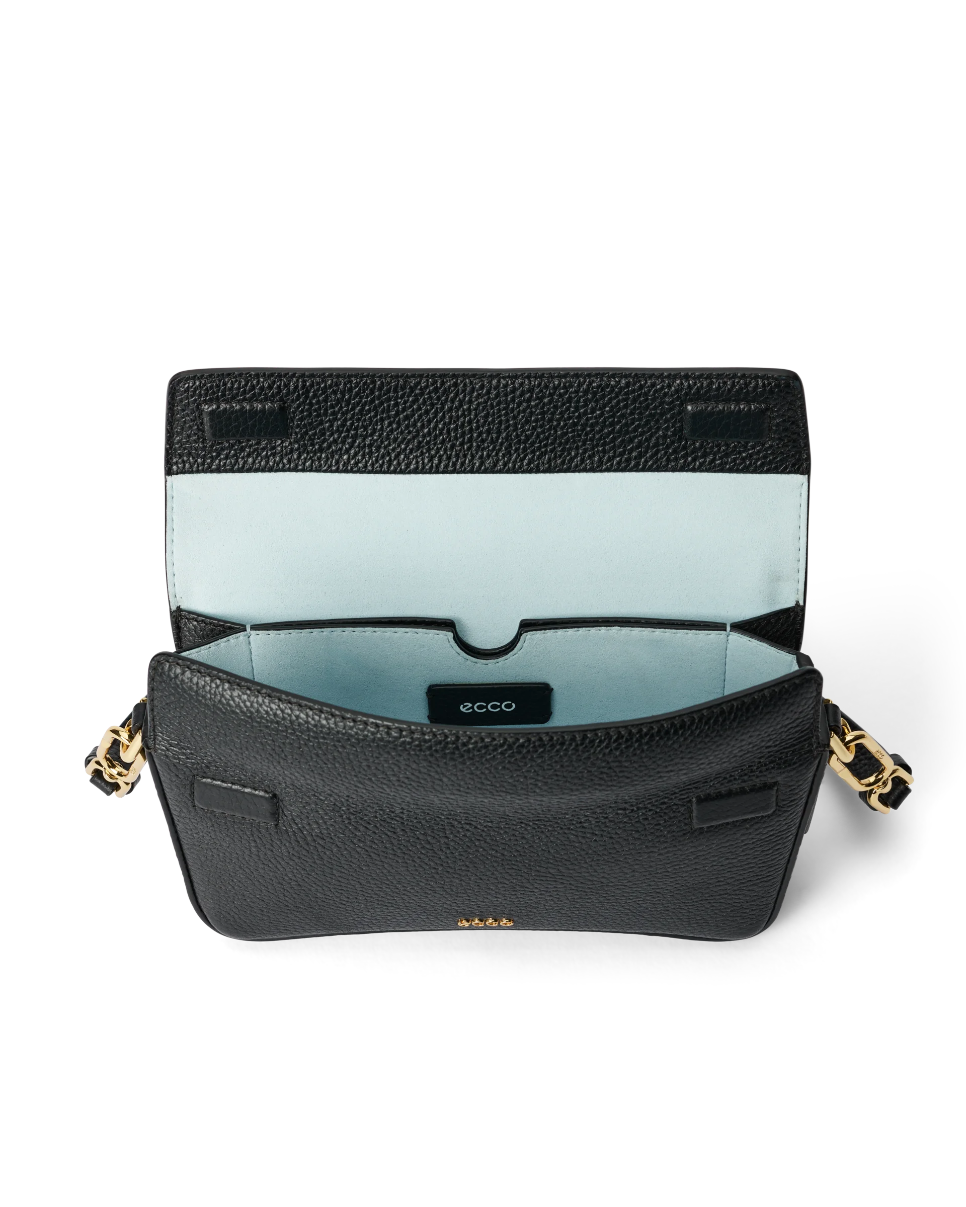 ECCO Pinch Bag Umhängetasche aus Leder Schwarz 13X25X7 cm