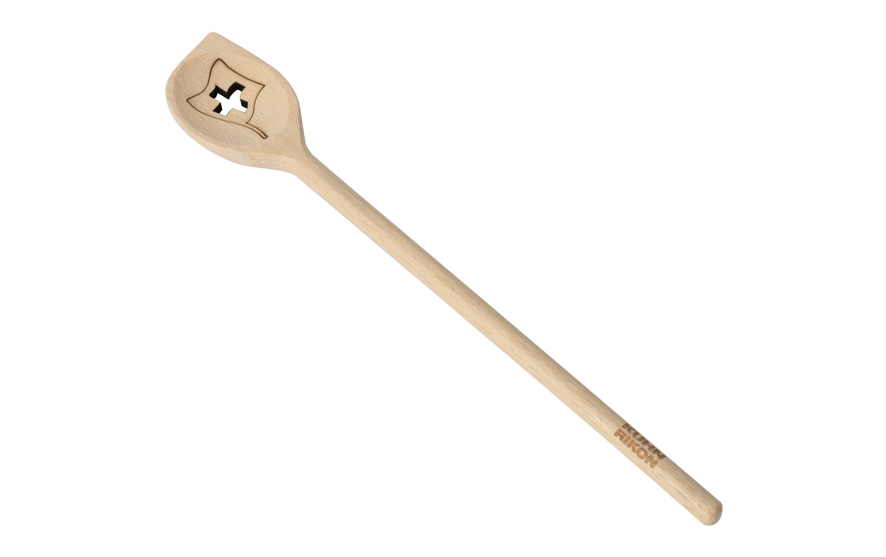 Kochlöffel mit Schweizer Kreuz NatureLochkochlöffel aus Buchenholz
