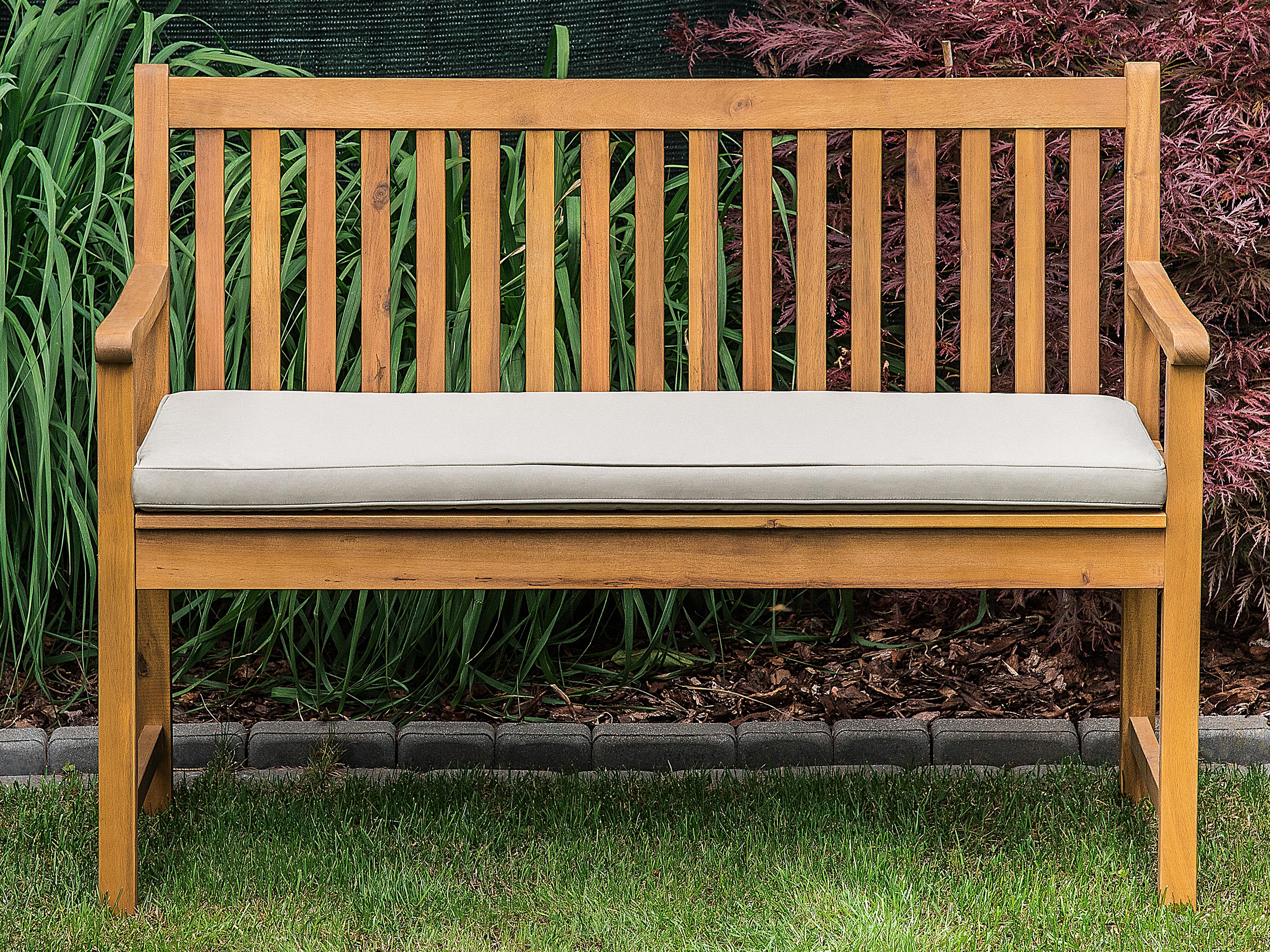 Tuinbank met zitkussen VIVARA 120 cm Gecertificeerd acaciahout Beige