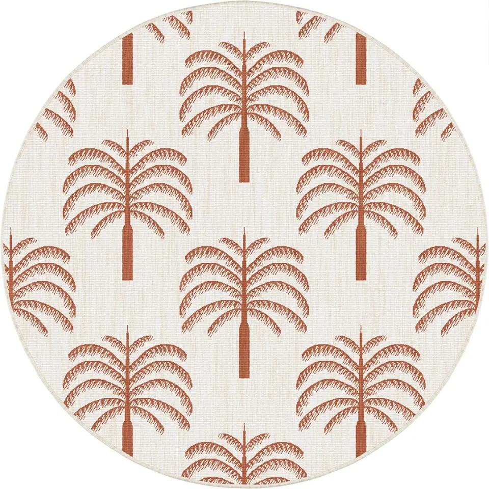 Interieur05 rond buitenkleed roest Oase - 200 x 200 cm