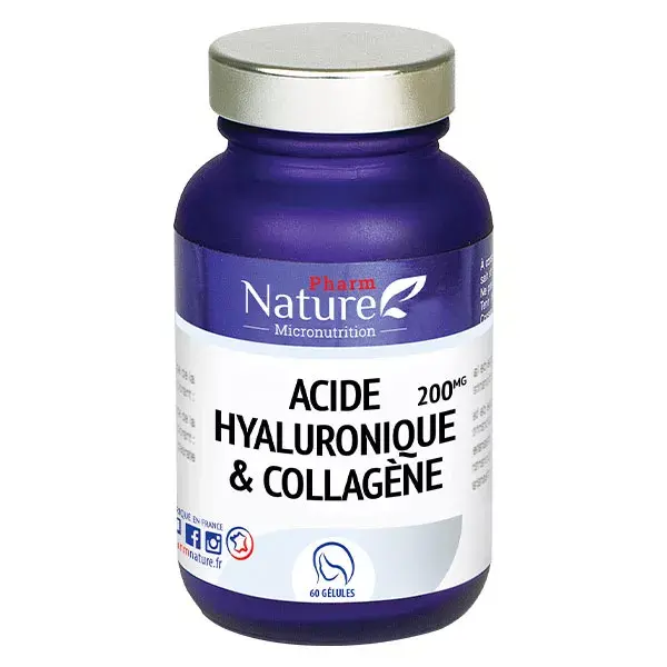 Pharm Nature Micronutrition Ácido Hialurônico e Colágeno 60 cápsulas