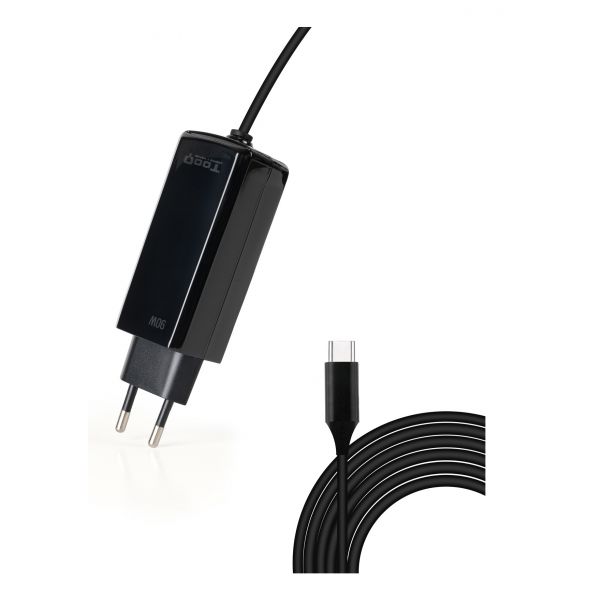 Tooq Carregador de GaN USB-C PD 90W Black
