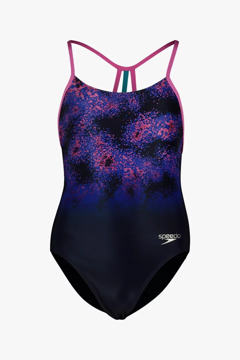 speedo Placement Lane Line Back Mädchen Badeanzug