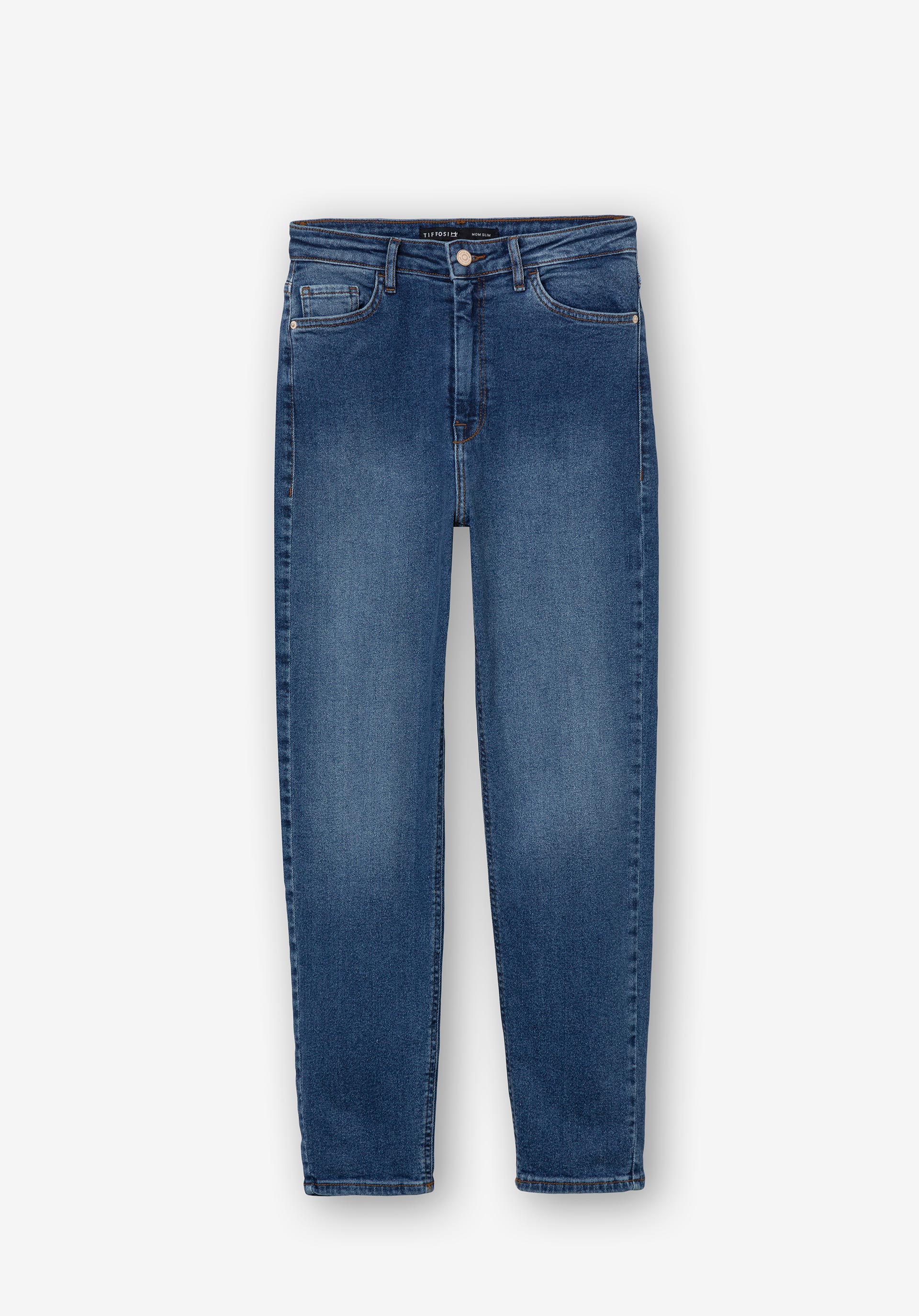 Jeans Mom Slim Fit Cintura Alta