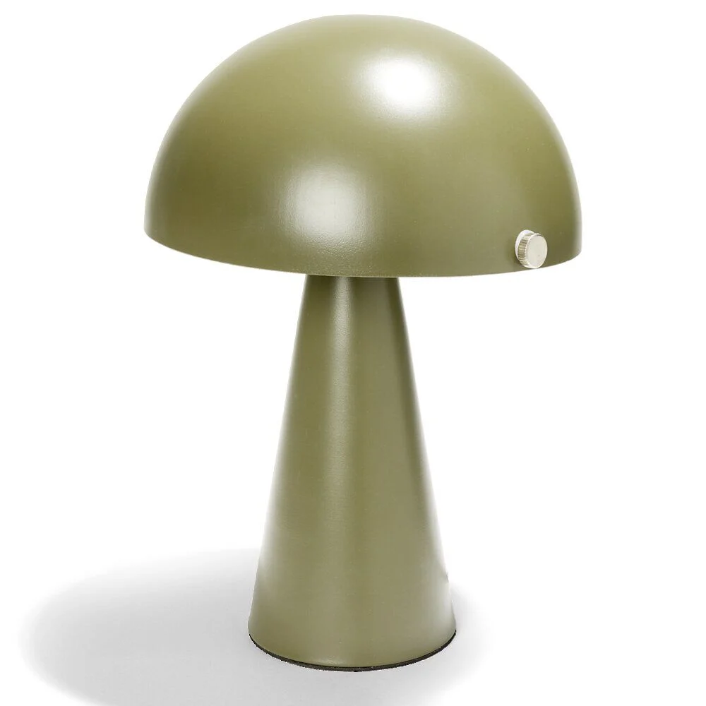 Lampe à poser forme champignon en fer H34cm vert foncé