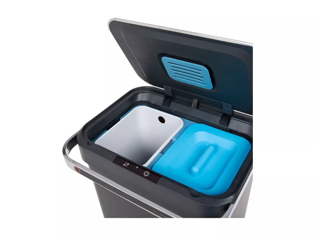 Poubelle à capteur 60L Fonction autonettoyante et filtre à charbon actif
