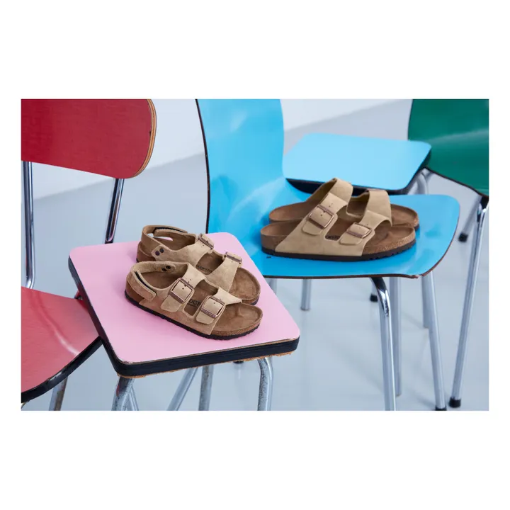 BIRKENSTOCK Sandales Milano HL Scratchs Cuir Suede | Taupe