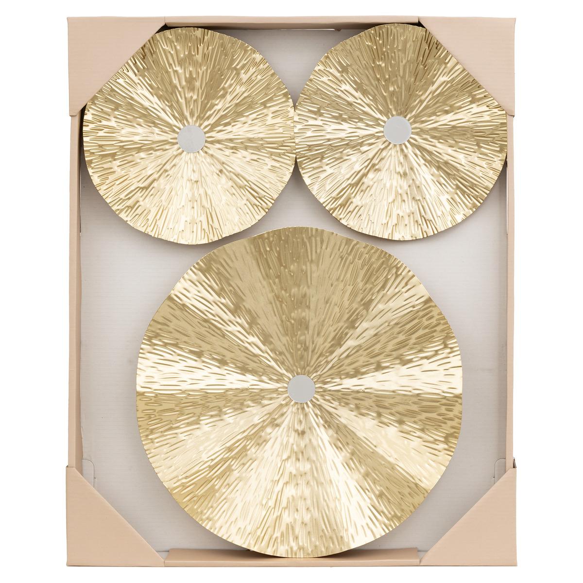 SET 3 DECOS MURALES LESLIE METAL OR