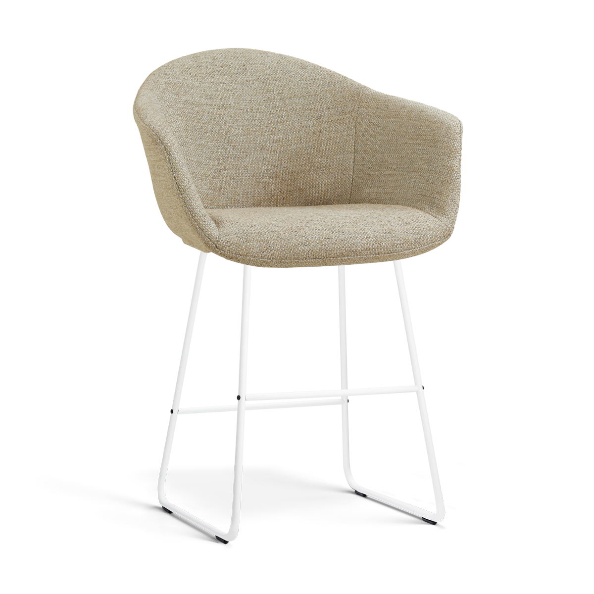 Barkruk Nino-Otis H65 cm wit onderstel taupe melange