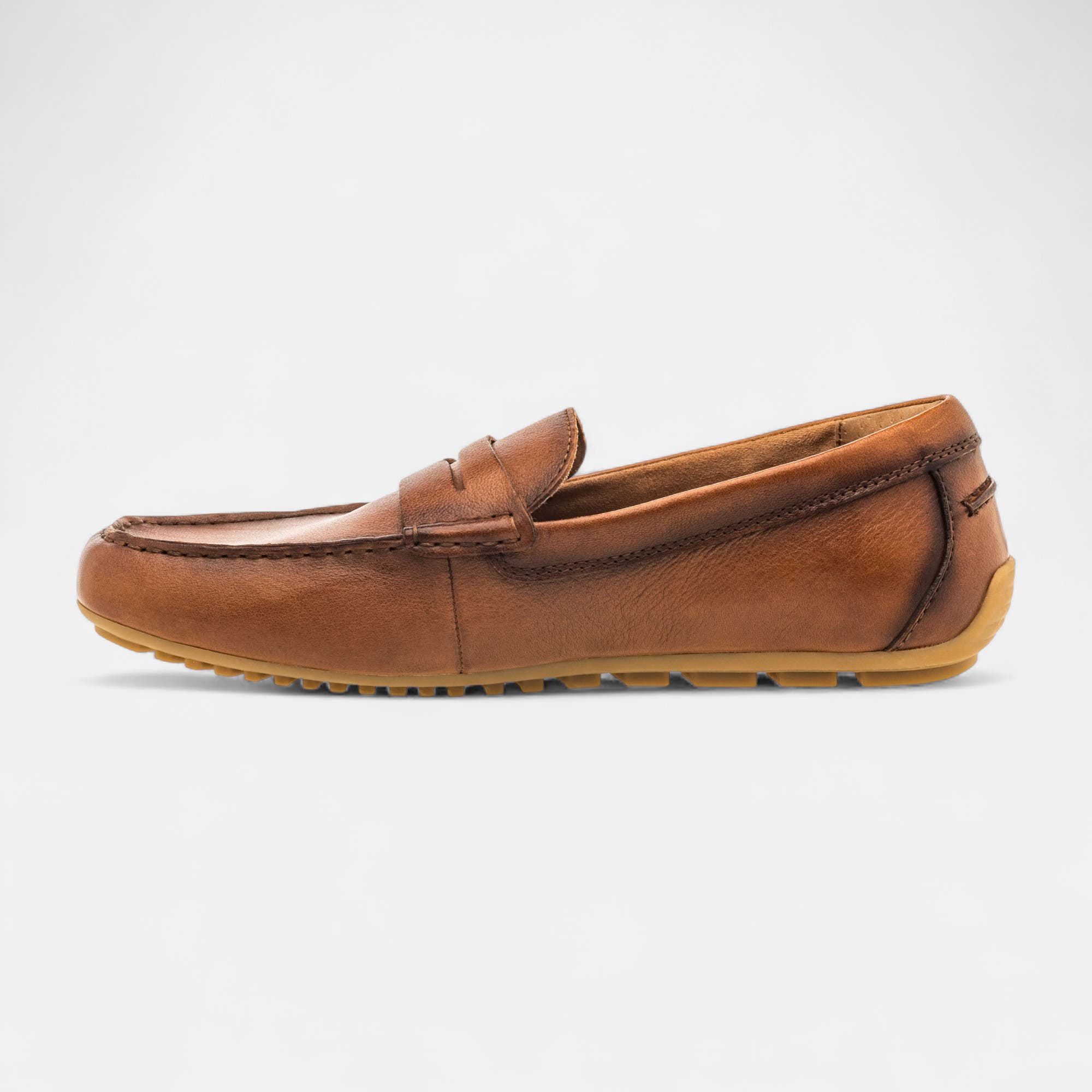 Mocassins Homme en cuir cognac