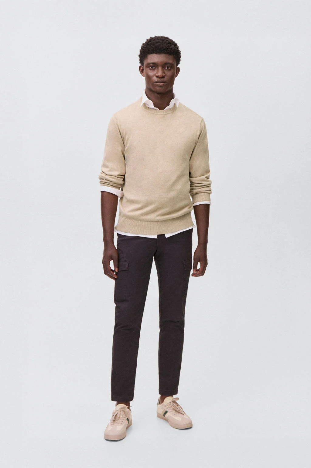 MANGO TEEN trui beige fijn gebreid