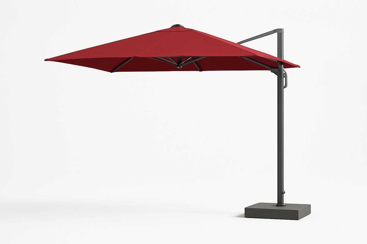 Roter Garten Sonnenschirm aus Aluminium und Polyester, 300 cm