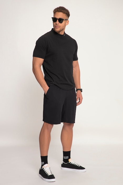 STHUGE T-Shirt, Halbarm, Stehkragen mit Schriftzug, bis 8 XL