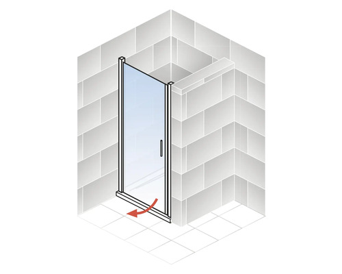 Douchedeur in nis met draaideur SCHULTE Trend 2.0 ExpressPlus 90 cm profiel, zwart, helder glas, vuilafstotende glascoating, omkeerbaar