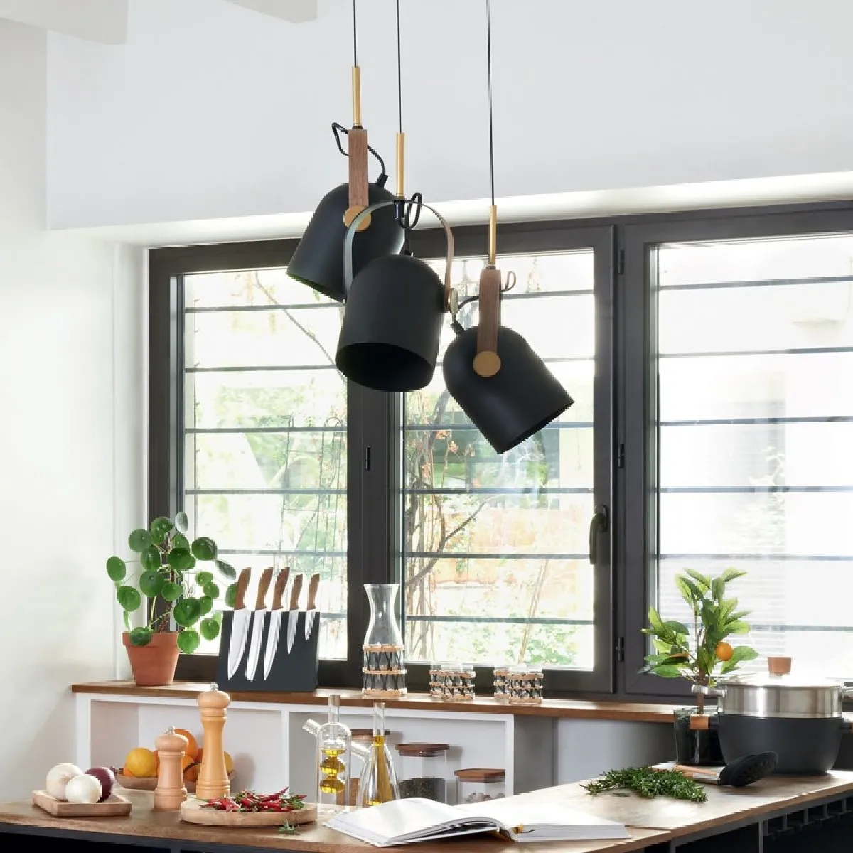 Atmosphera, Createur D'Interieur Atmosphera 3 Suspensions - Noir et Doré