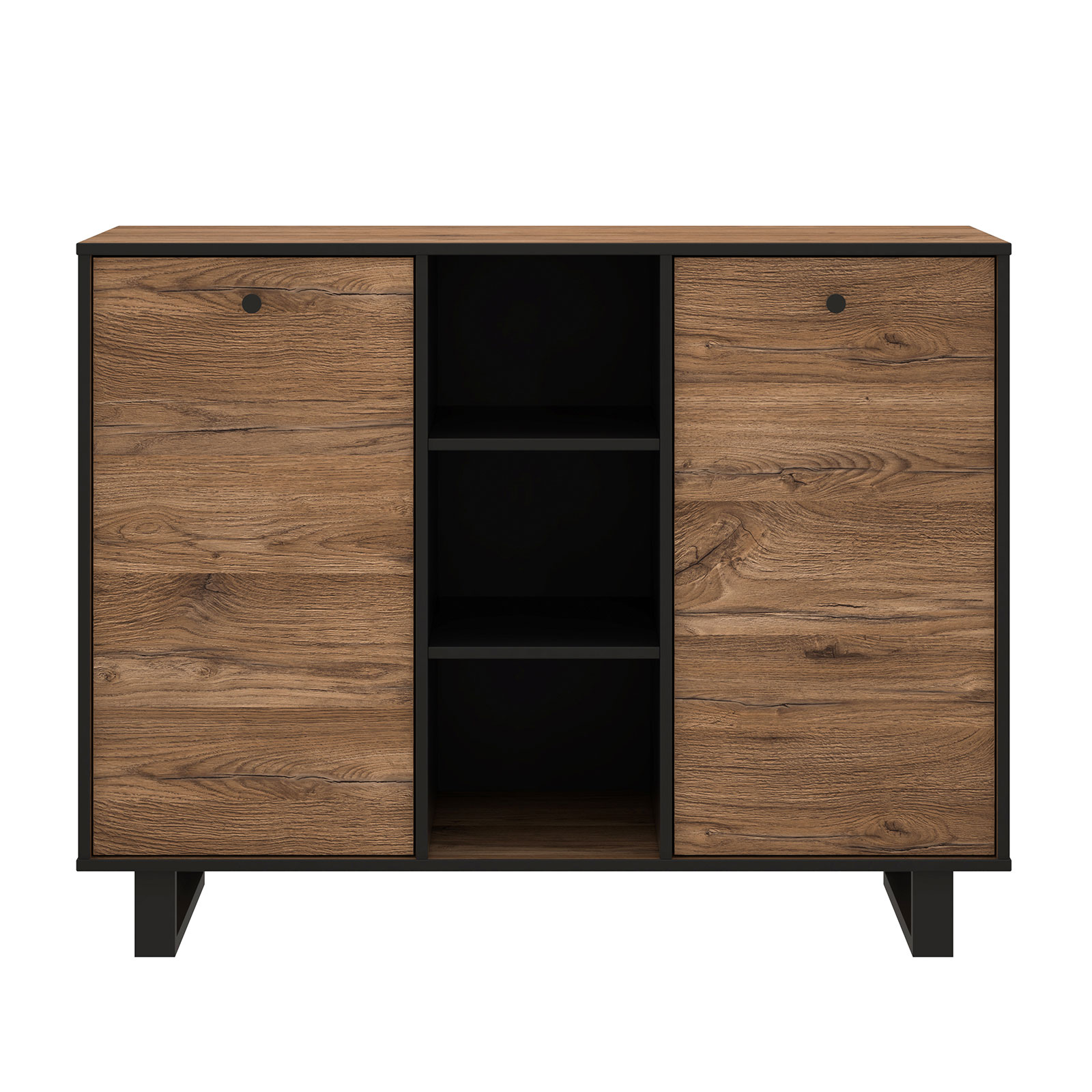 Sideboard - Colonial Eiche - schwarz - 115 cm