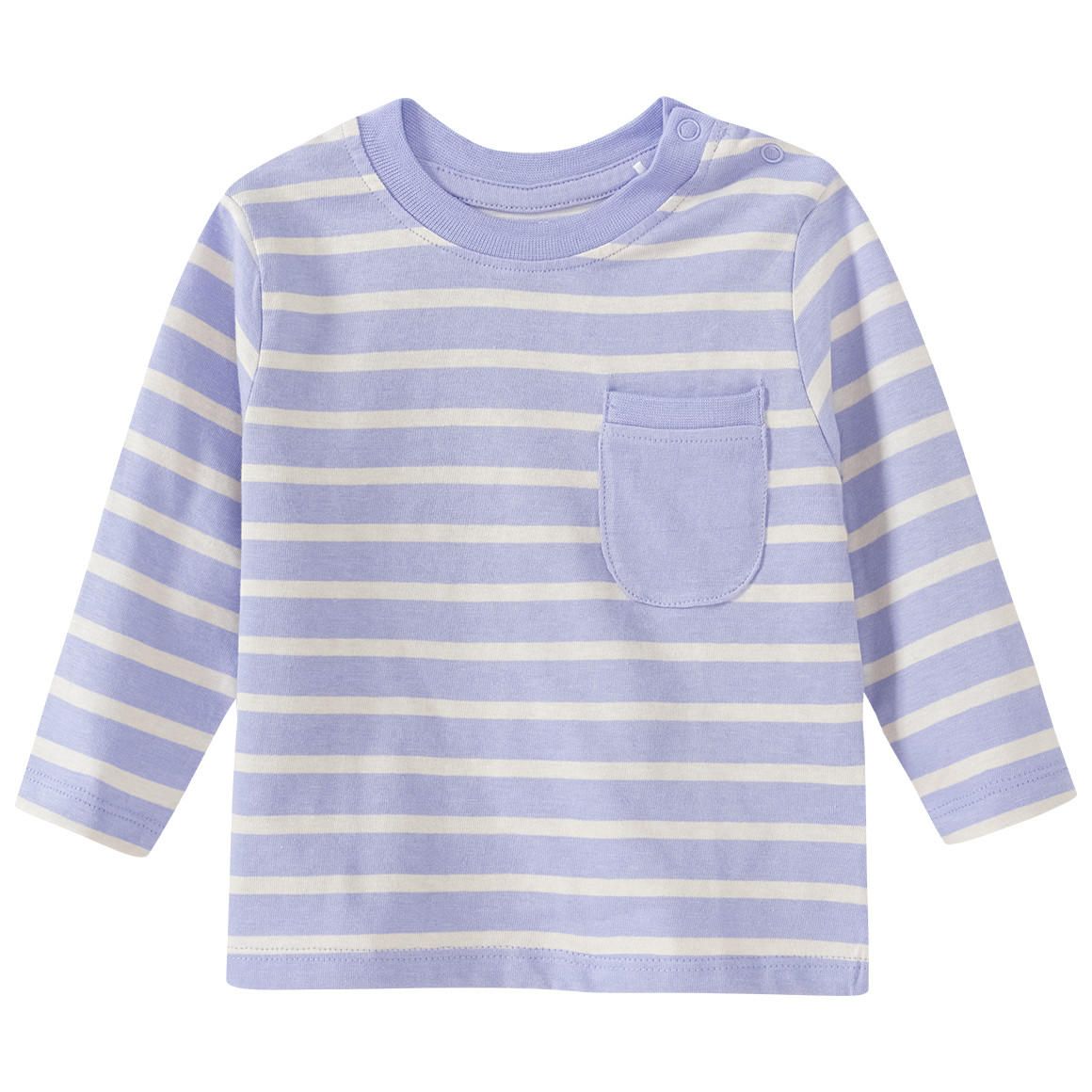Topomini 2 Baby Langarmshirts aus Bio-Baumwolle helllila / creme