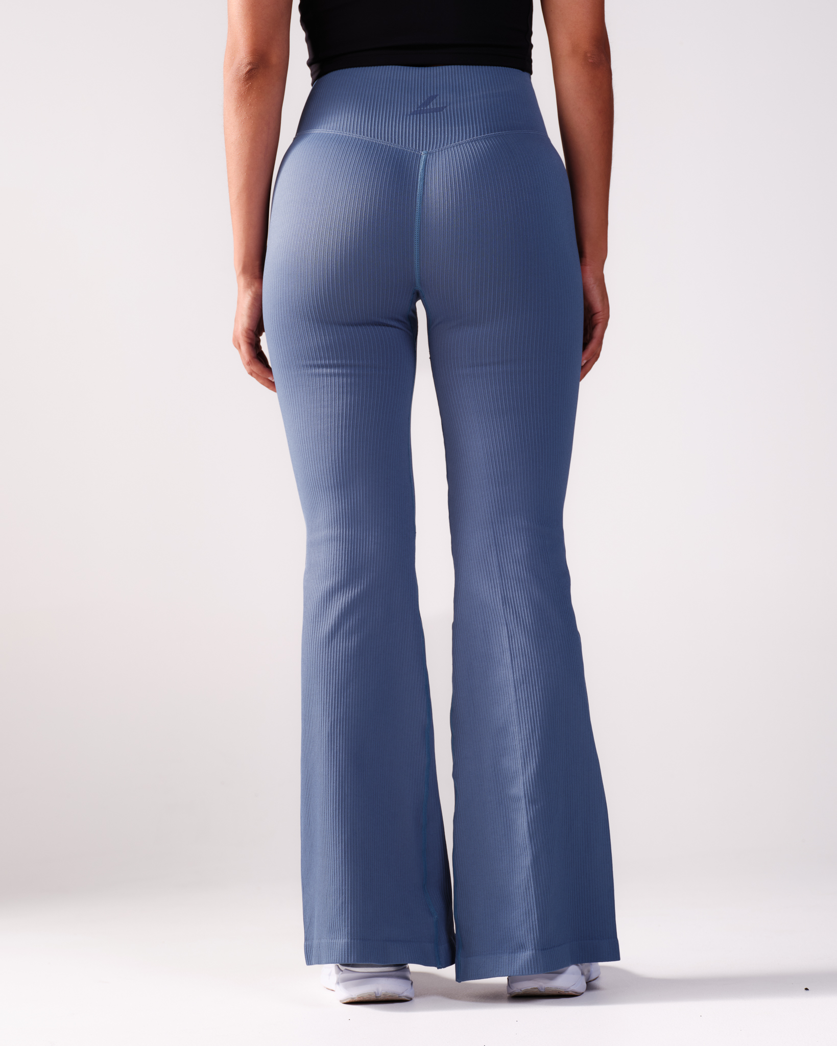 LEVITY Rib Flare Slit Tights Blue