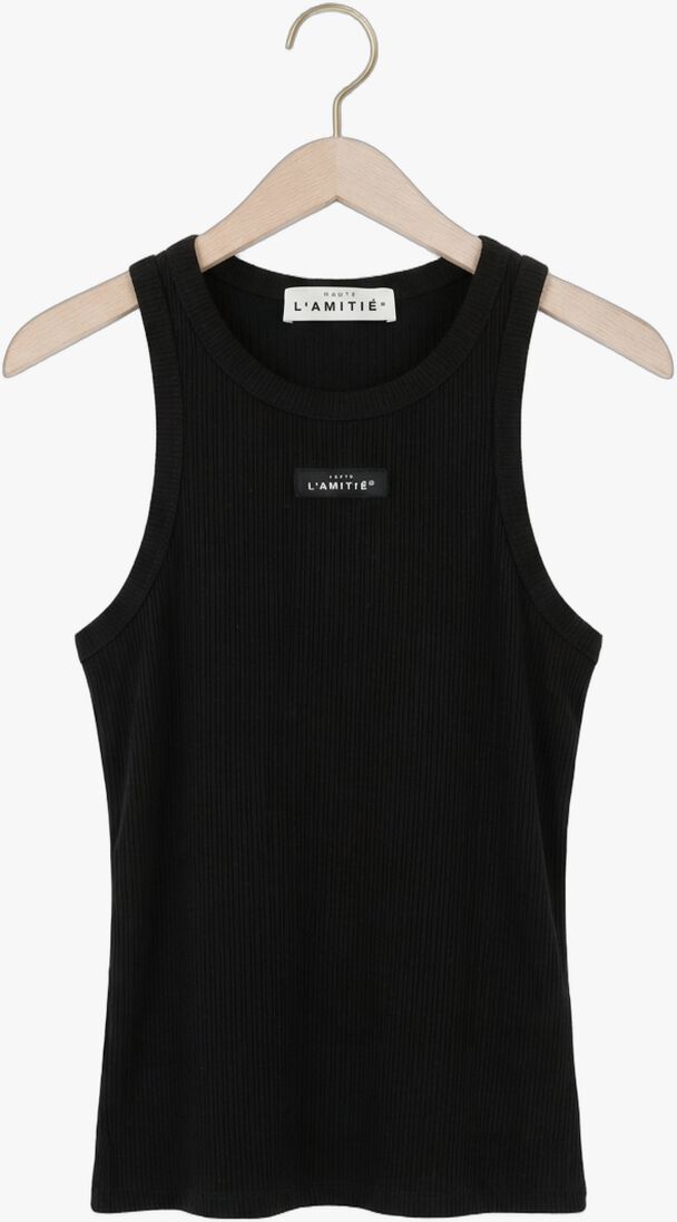 zwarte haute l'amitié top rib badge tank