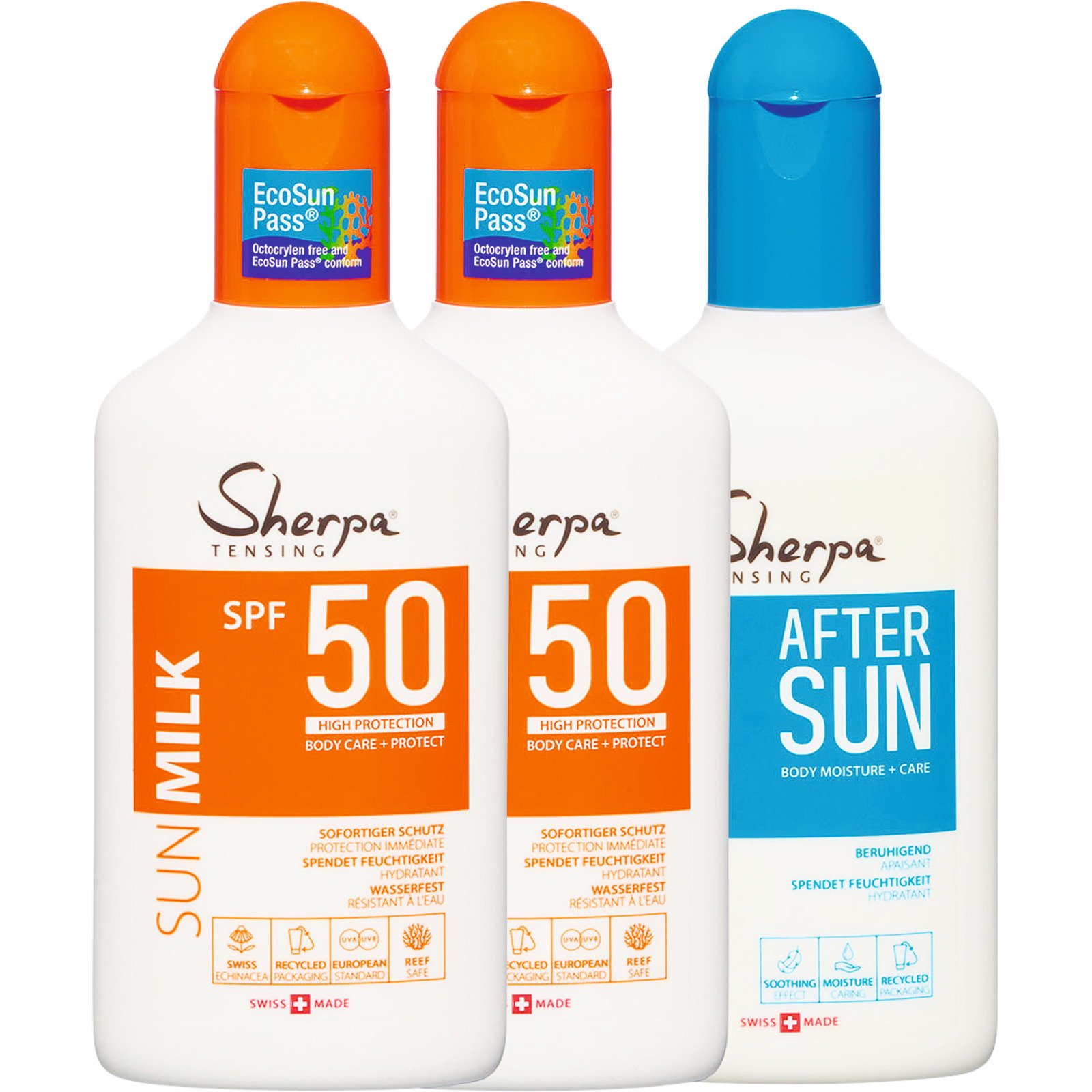 Sherpa Tensing Sonnenmilch SPF 50 & After Sun Lotion 3 x 175 ml