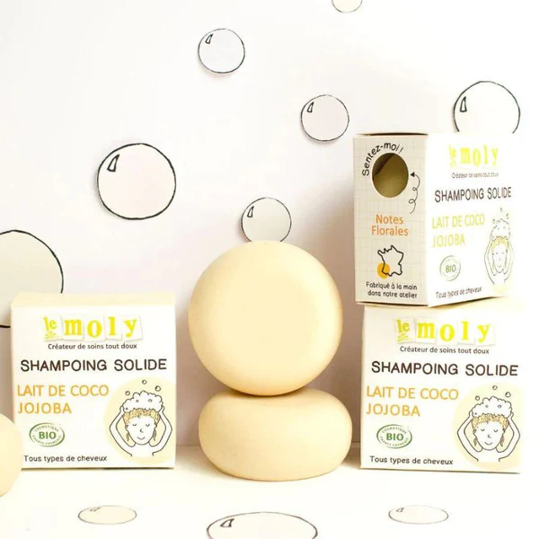 Le Moly Shampoing Solide Jojoba Lait de Coco 65g