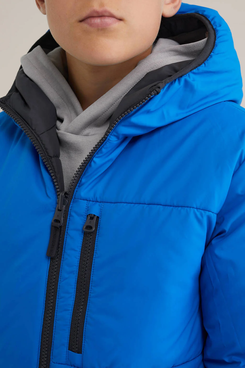 WE Fashion Blue Ridge reversible jas blauw