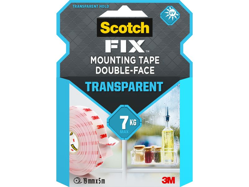 3M Doppelseitiges Klebeband Transparent 19 mm x 1.5 m Transparentes Montageband
